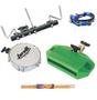 Imagem de Kit Torelli Rack 3 Hastes + Tamborim + Bloco Sonoro + Pandeirola Meia Lua