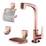 Imagem de Kit Torneira Acessórios Lorenzetti Flat 2004 F71 Rose Gold