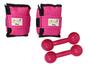 Imagem de Kit Tornozeleira 3KG Nylon Rosa + Halteres 3KG Rosa