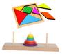 Imagem de Kit Torre De Hanói E Tangram Brinquedo Educativo De Encaixe