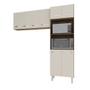 Imagem de Kit Torre Quente Paneleiro 4 Portas 2 Nichos E Armário Suspenso Aéreo 4 Portas 118cm Modulado Cozinha Off White