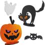 Imagem de Kit Totens Display Abóbora + Gato Preto Halloween MDF C/ EVA