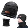 Imagem de Kit Touca De Frio E Gola Cachecol Adulto Unissex Pelúcia - Inverno, Toca, Forrada, Balaclava, Pelúcia, Gorro