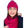 Imagem de Kit Touca Gorro Com Pompom E Gola Feminina Em Tricô Inverno Várias Cores