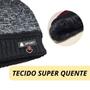 Imagem de Kit Touca Gorro Lã Forrada + Luva Touch Mexer Celular Tablet