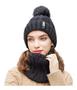 Imagem de Kit Touca Gorro PomPom Cachecol Gola Forrada Lã Inverno Frio