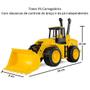 Imagem de Kit Trator Escavadeira Bobcat e Caçamba + 2 Chapéu Construtor