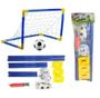 Imagem de Kit Trave Bola 40Cmx60Cm Infantil Gol Rede Com Bomba De Ar