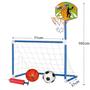 Imagem de Kit Trave Gol De Futebol e Basquete Infantil Jogo Com 2 Bola