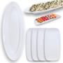 Imagem de Kit Travessa Oval 60 Cm + 4 Pratos Retangulares 30 Cm para Sushi Buffet Restaurante Melamina Profissional  Bestfer 