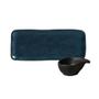 Imagem de Kit Travessa Retangular Molheira Orgânico Night Blue 22x9cm