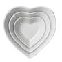 Imagem de Kit travessas coração ceramica branca p/m/g class home decoração