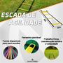 Imagem de Kit Treino Futebol Agilidade Fucional 10 Chapeu Chines 6 Cones Com Furo 1 Escada 4 Argolas Hexagonal de Agilidade 1 Corda 