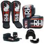 Imagem de Kit Treino Muaythai Rhino com Luva + Caneleira + Bandagem + Bucal