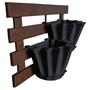 Imagem de Kit Treliça e Vasos de parede - Jardim Vertical - Plástico reciclado - Treliça Marrom