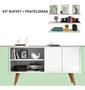 Imagem de Kit Três Prateleira Branca Acompanhado Com Buffet Para Quarto Estilo Retrô