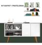 Imagem de Kit Três Prateleira Branca Acompanhado Com Buffet Para Quarto Estilo Retrô