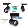 Imagem de Kit Trilho 1 Metro Preto Eletrificado Com 2 Spots Led 7W 6500K