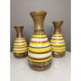 Imagem de Kit Trio de Vasos Decorativos Garrafinhas em Cerâmica Marrom