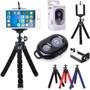 Imagem de Kit Tripé Flexível Mesa Controle Remoto Bluetooth Celular Câmera Foto Vídeo