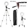 Imagem de Kit Tripé Profissional Pedestal + Ring Light Led Iluminador + Microfone Lapela Celular Universal Youtuber