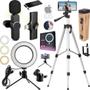 Imagem de Kit Tripé Ring Light Microfone Sem Fio Para iPhone Gravação Vídeo Filmagem