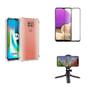 Imagem de Kit Tripé Tripod 360 graus para Motorola Moto G9 Play + Capa + Pelicula De Vidro