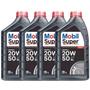 Imagem de Kit Troca de Óleo Motor Mobil Super 20w50 Mineral API SL 4L