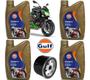 Imagem de Kit Troca Óleo Gulf 10W40 100% Sintético Kawasaki Z800 Z750