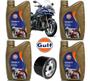 Imagem de Kit Troca Óleo Gulf 10W40 100% Sintético Triumph Tiger 1200