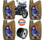 Imagem de Kit Troca Óleo Gulf 10W40 100% Sintético Triumph Tiger 1200