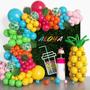 Imagem de Kit Tropical Balloon Arch Garland Amandir 165 unidades com folhas de palmeira