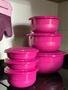 Imagem de Kit Tupperware em policarbonato rosa. Lançamento 2024 linha cristal