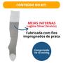 Imagem de Kit Úlcera Meia Compressiva Ulcer Comfort com Zíper 30-45mmHg AD 3/4 Panturrilha Curta Bege/Branco - Venosan