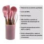 Imagem de Kit Utensilio de Cozinha Silicone com Cabo de Madeira 8 peças Confeitaria Bolos Master Chef