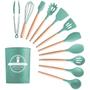 Imagem de Kit Utensílios Cozinha 12 Pçs Silicone Antiaderente VERDE