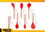 Kit Utensílios Cozinha Silicone Colher Copo Suporte 8 Peças - Etilux Imagem de Kit Utensílios Cozinha Silicone Colher Copo Suporte 8 Peças