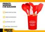 Kit Utensílios Cozinha Silicone Colher Copo Suporte 8 Peças - Etilux Imagem de Kit Utensílios Cozinha Silicone Colher Copo Suporte 8 Peças