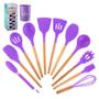 Imagem de Kit Utensílios De Cozinha 12 Peças Madeira E Silicone