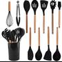 Imagem de Kit utensílios de cozinha de silicone ,12 peças -Preto