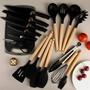 Imagem de Kit Utensílios de Cozinha Jogo Completo 19 Peças Preto