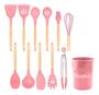 Imagem de Kit Utensílios De Cozinha Rosa 12 Peças