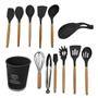 Imagem de Kit Utensílios de Cozinha Silicone 13pçs - Preto