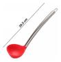 Imagem de Kit Utensílios De Cozinha Silicone C/ Cabo Metal Vermelho 3 pcs