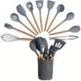 Imagem de Kit Utensílios De Cozinha Talheres 12 Peças Preto