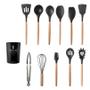 Imagem de Kit Utensílios De Silicone Para Cozinha 11 Peças Preto