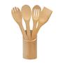 Imagem de Kit Utensílios Ecokitchen Madeira Bambu 5 Peças Mimo Style