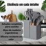 Imagem de Kit Utensilios Silicone 19 peças cabo de madeira sem BPA