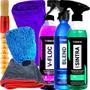 Imagem de Kit V-Floc 500ml Shampoo Neutro Concentrado Cera Liquida Blend Spray Limpador Multiação Sintra Fast Toalha de Secagem Luva Microfibra