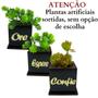 Imagem de Kit Vaso com plantas e flores artificiais Decorativa Ore Espere Confie